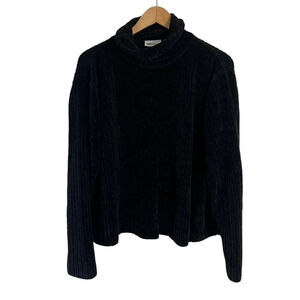 Lee Riveted Black Turtleneck Sweater XL Acrylic Long Sleeves Neutral Winter Top